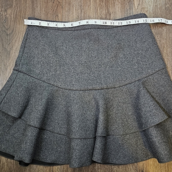 J Crew Womens Tiered Ruffle Mini Skirt Sz 2 Wool Blend Double Layered Lined - Picture 8 of 13